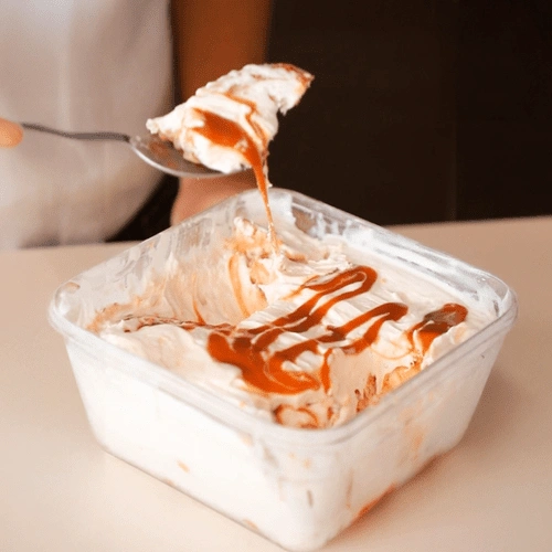 Delicious ears with ice cream