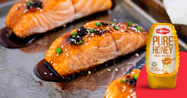 Salmon with honey and ginger